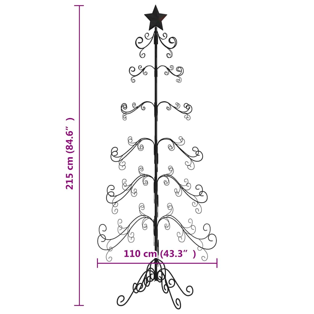 Kerstdecoratie kerstboom 215 cm metaal zwart is nu te koop bij PeponiXL, paradijselijk wonen!