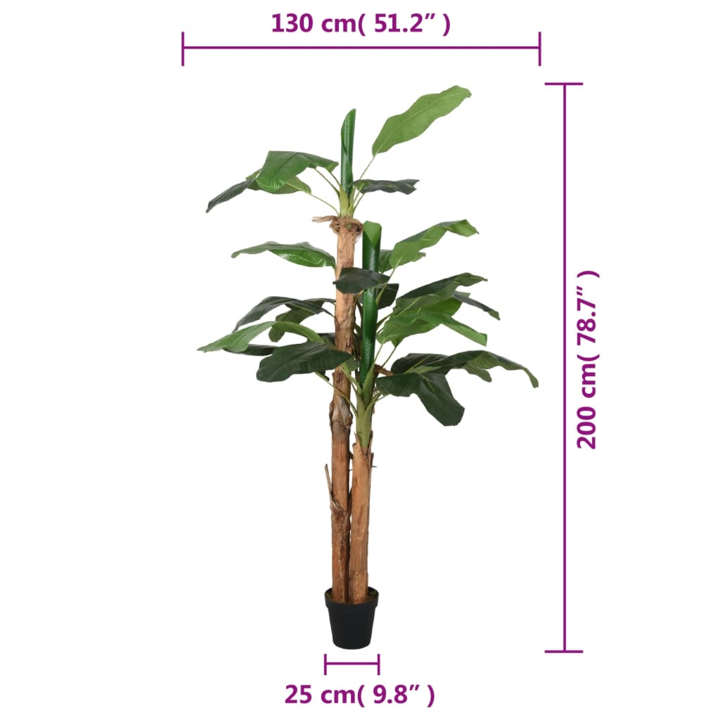 Kunstplant bananenboom 22 bladeren 200 cm groen is nu te koop bij PeponiXL, paradijselijk wonen!
