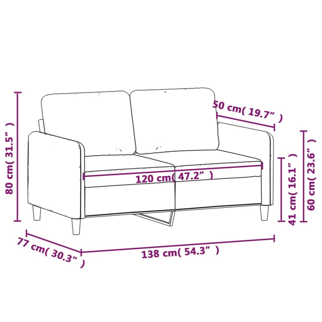 Tweezitsbank 120 cm fluweel bruin is nu te koop bij PeponiXL, paradijselijk wonen!
