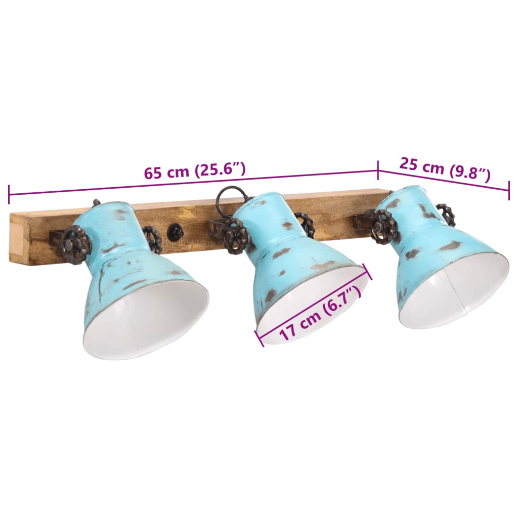 Wandlamp 25 W E27 65x25 cm verweerd blauw is nu te koop bij PeponiXL, paradijselijk wonen!
