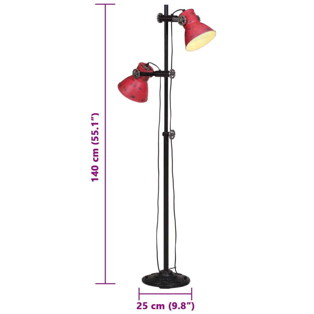 Vloerlamp 25 W E27 25x25x90/140 cm verweerd rood is nu te koop bij PeponiXL, paradijselijk wonen!