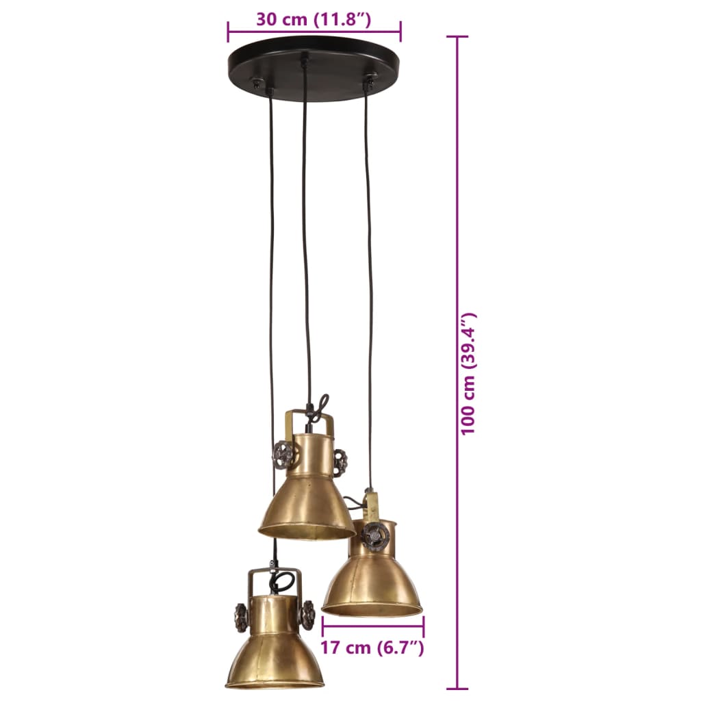 Hanglamp 25 W E27 30x30x100 cm antiek messingkleurig is nu te koop bij PeponiXL, paradijselijk wonen!