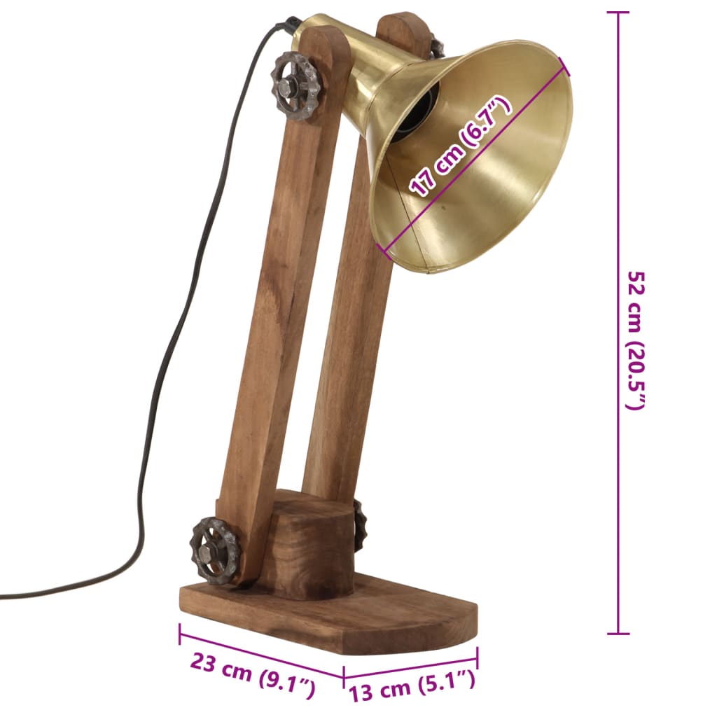 Bureaulamp 25 W E27 23x13x52 cm antiek messing is nu te koop bij PeponiXL, paradijselijk wonen!