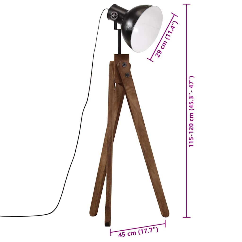 Vloerlamp 25 W E27 45x45x120 cm zwart is nu te koop bij PeponiXL, paradijselijk wonen!