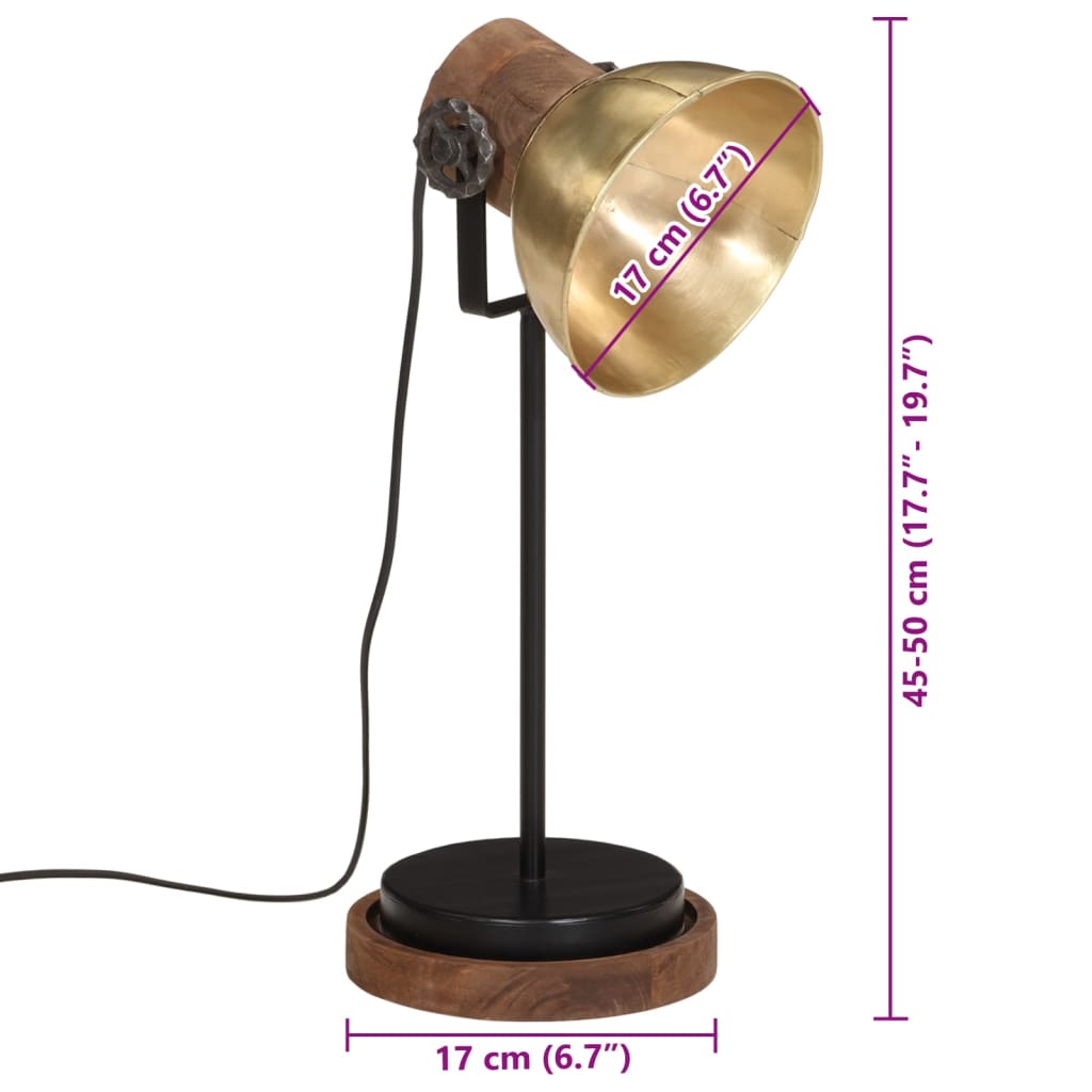 Bureaulamp 25 W E27 17x17x50 cm antiek messingkleurig is nu te koop bij PeponiXL, paradijselijk wonen!