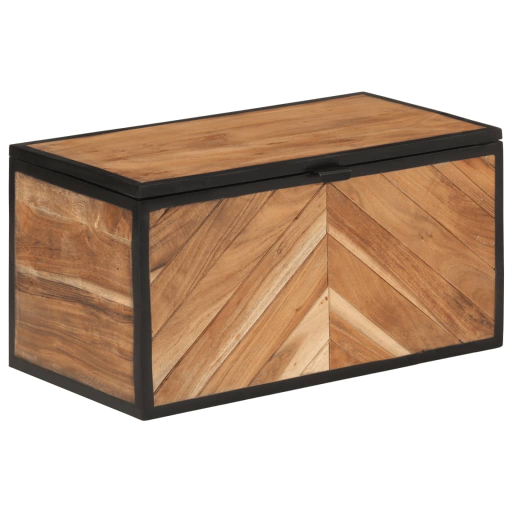 Opbergbox 60x30x30 cm massief acaciahout en ijzer is nu te koop bij PeponiXL, paradijselijk wonen!