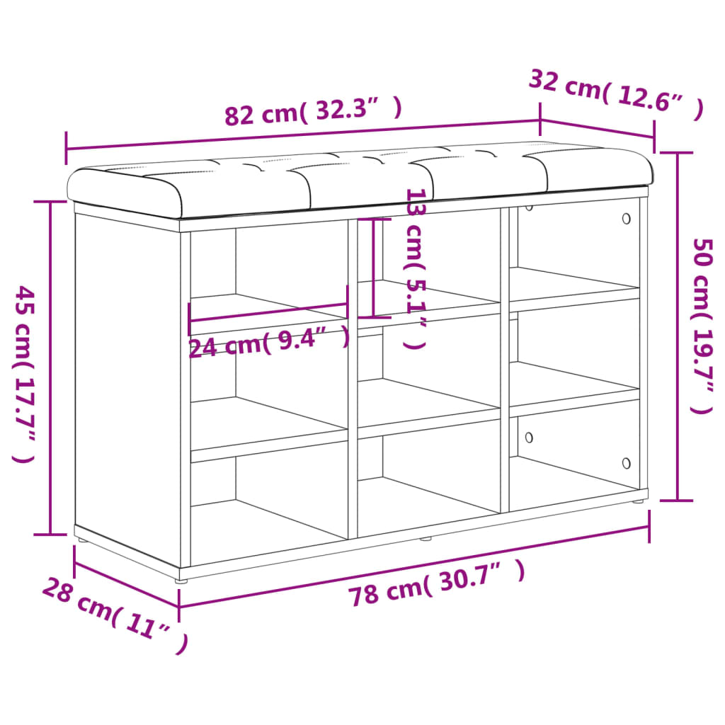 Schoenenbank Wit 82x32x50 cm Bewerkt Hout is nu te koop bij PeponiXL, paradijselijk wonen!