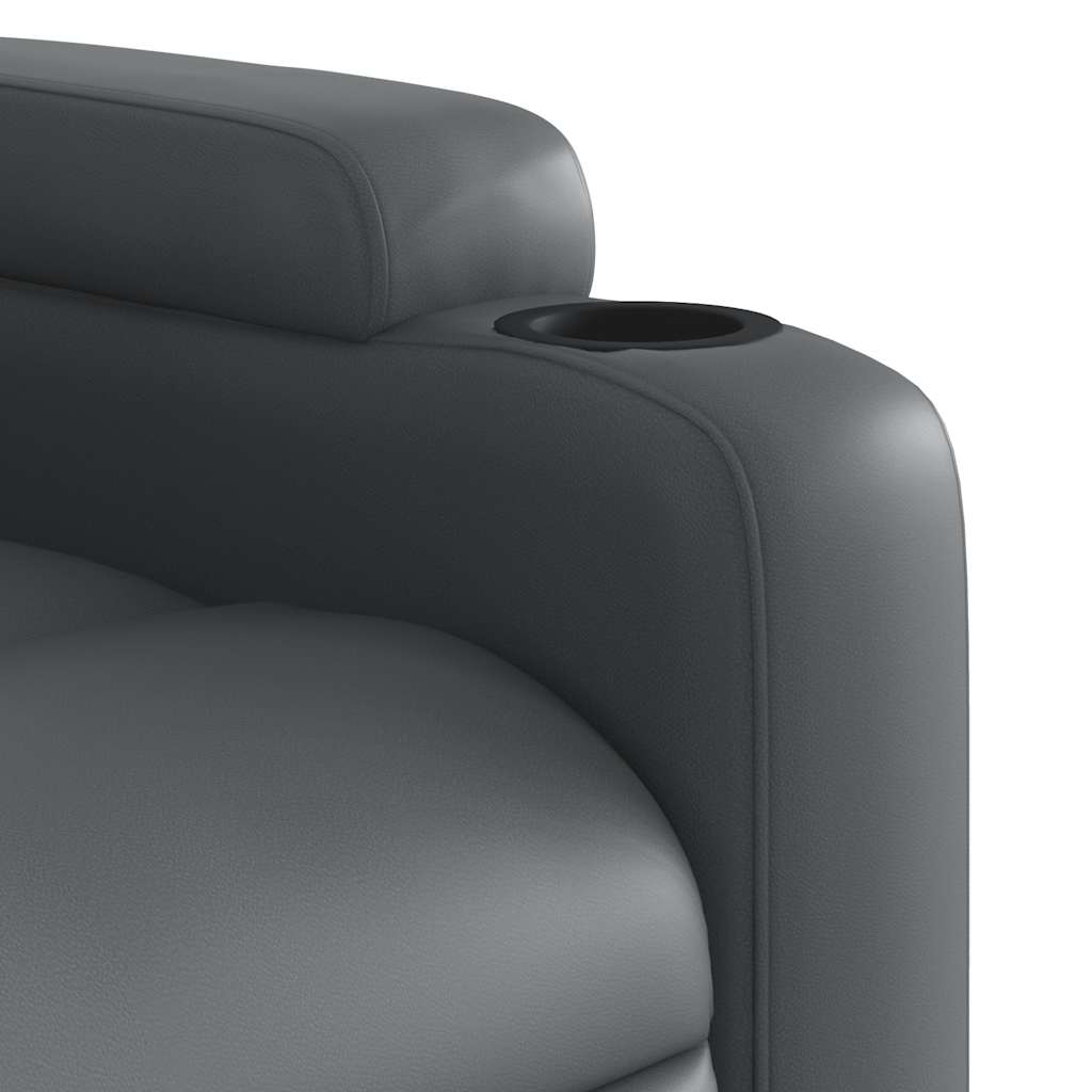 Fauteuil verstelbaar elektrisch kunstleer grijs