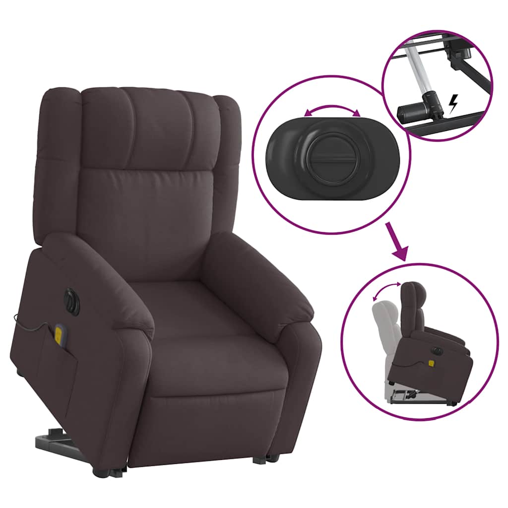 Sta-op-massagestoel elektrisch verstelbaar stof donkerbruin is nu te koop bij PeponiXL, paradijselijk wonen!