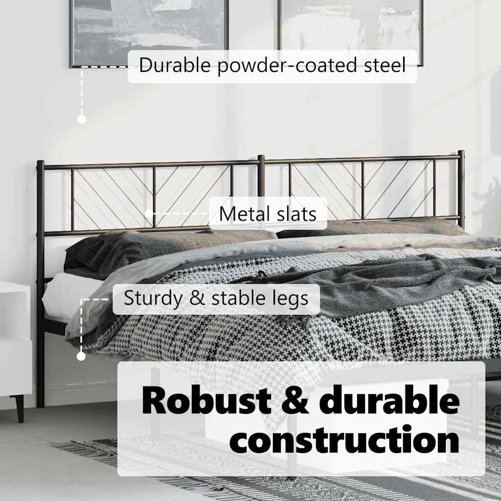 Vervangend hoofdbord 193 cm metaal zwart is nu te koop bij PeponiXL, paradijselijk wonen!