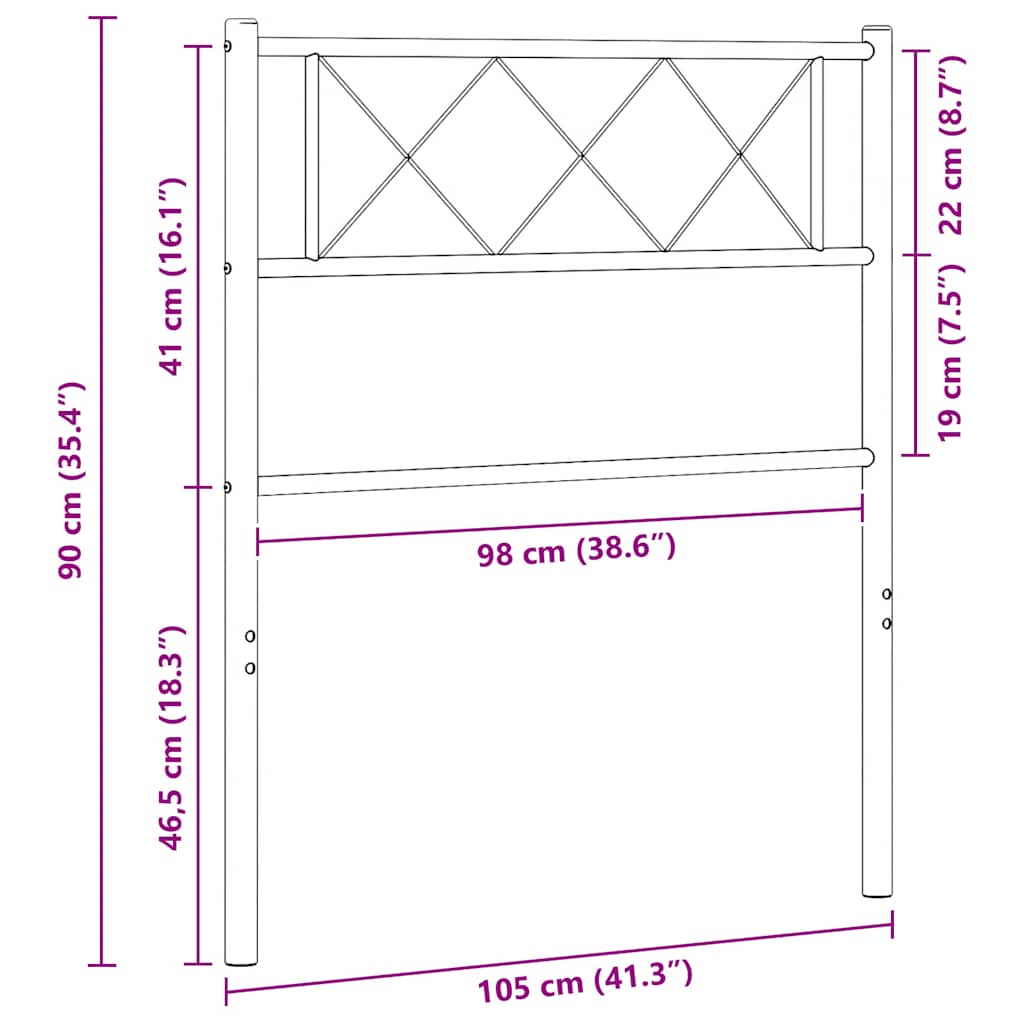 Vervangend hoofdbord 100 cm metaal wit is nu te koop bij PeponiXL, paradijselijk wonen!