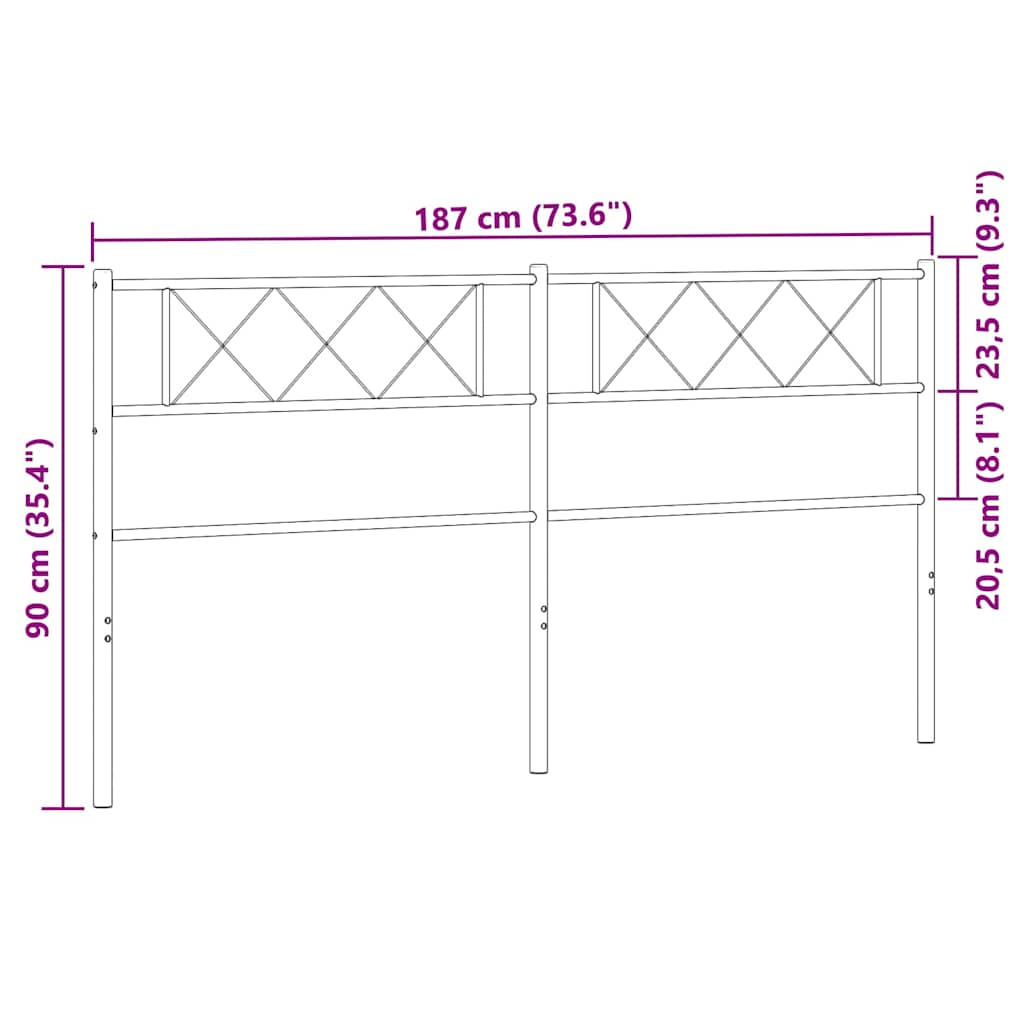 Vervangend hoofdbord 180 cm metaal wit is nu te koop bij PeponiXL, paradijselijk wonen!