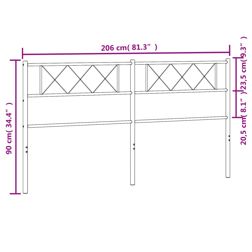 Vervangend hoofdbord 200 cm metaal wit is nu te koop bij PeponiXL, paradijselijk wonen!