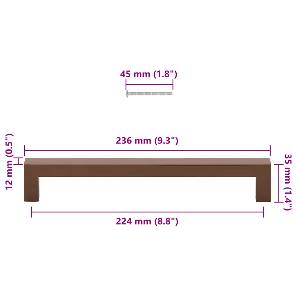 Handvatten 5 st 224 mm roestvrij staal bronskleurig is nu te koop bij PeponiXL, paradijselijk wonen!