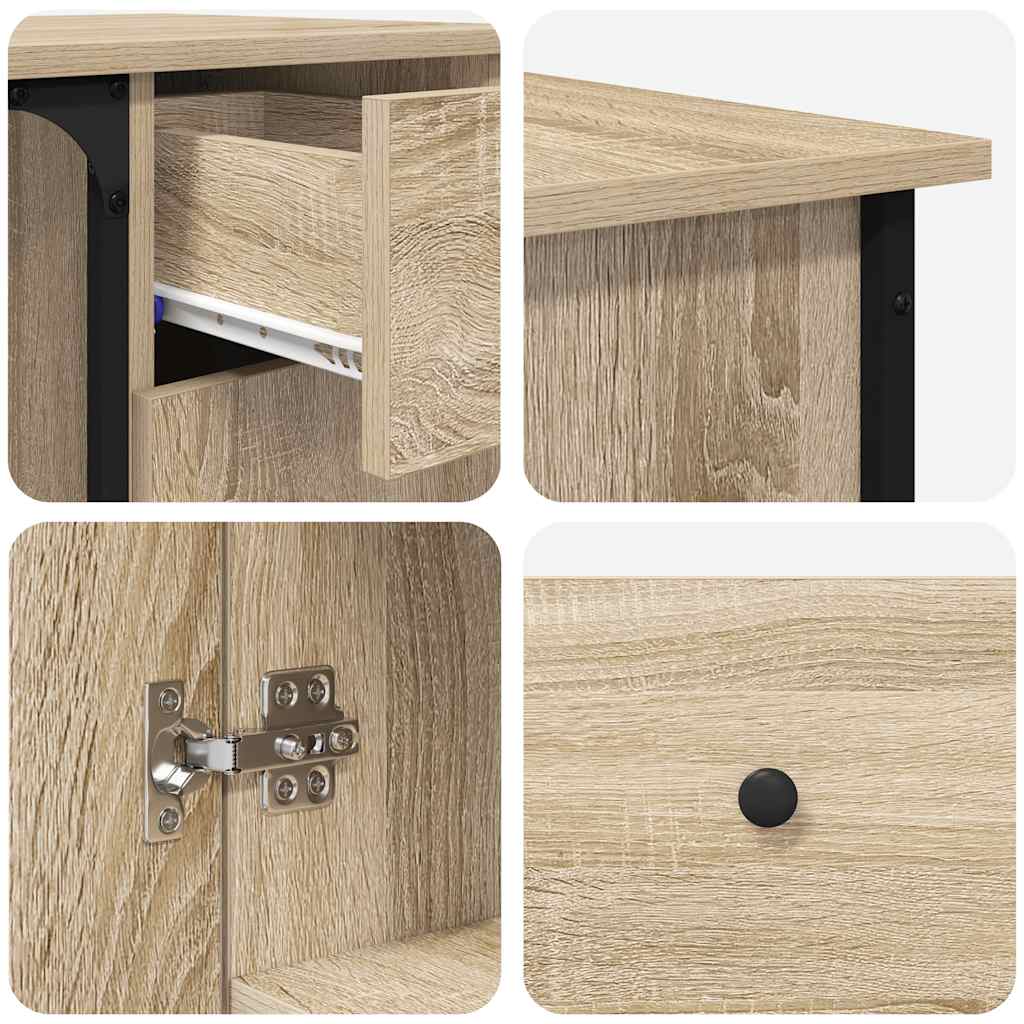 Bureau 141x141x75 cm bewerkt hout sonoma eikenkleurig is nu te koop bij PeponiXL, paradijselijk wonen!