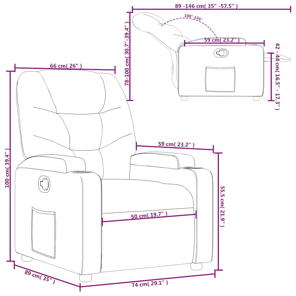 Fauteuil verstelbaar stof lichtgrijs is nu te koop bij PeponiXL, paradijselijk wonen!