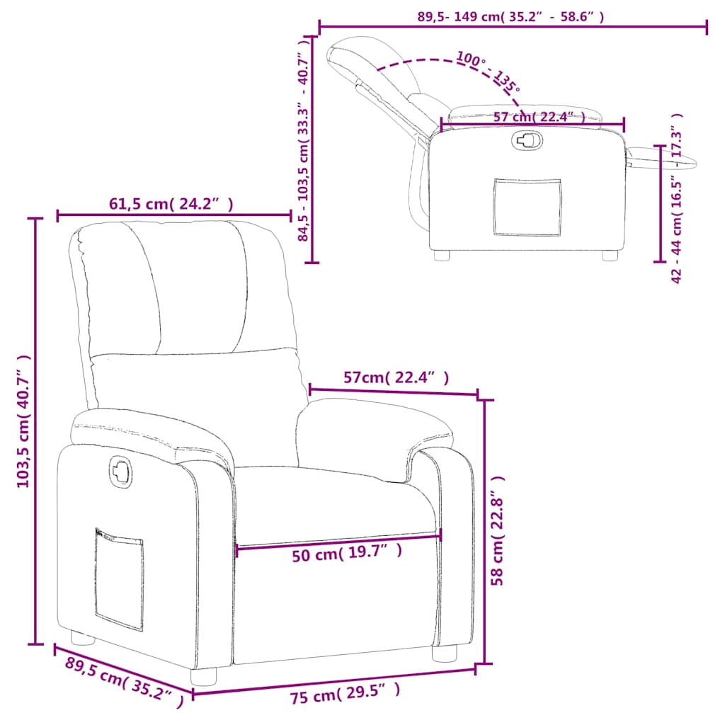 Fauteuil verstelbaar microvezelstof taupe is nu te koop bij PeponiXL, paradijselijk wonen!