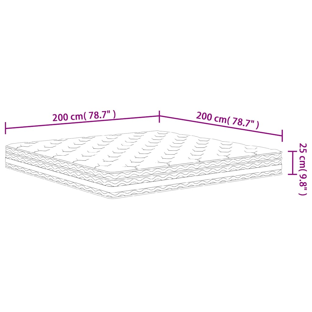 Pocketveringmatras middelhard 200x200 cm is nu te koop bij PeponiXL, paradijselijk wonen!