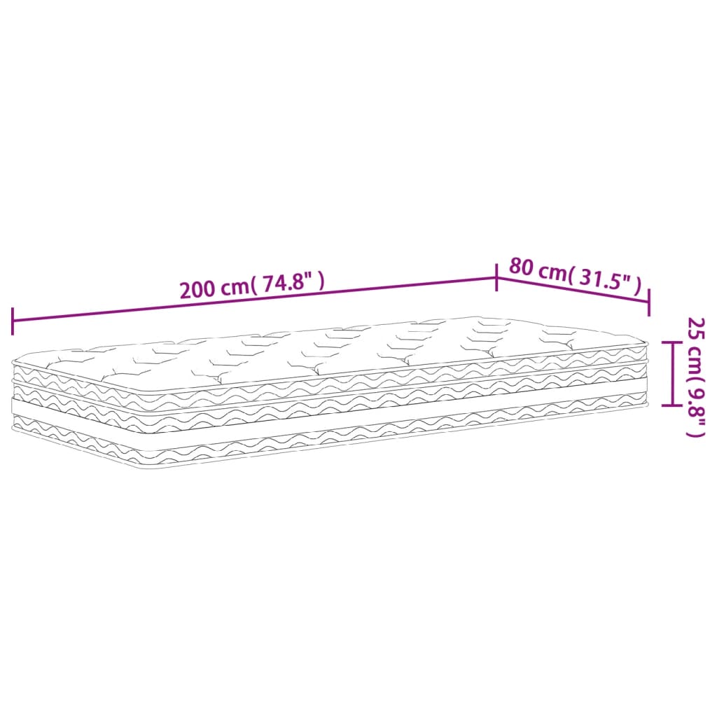 Pocketveringmatras middelhard 80x200 cm is nu te koop bij PeponiXL, paradijselijk wonen!
