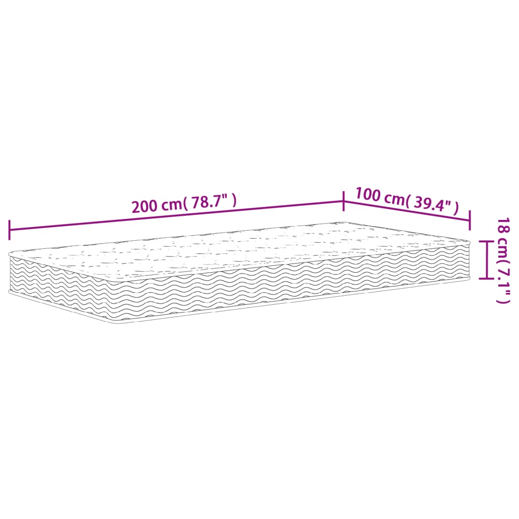 Binnenveringmatras middelhard 100x200 cm is nu te koop bij PeponiXL, paradijselijk wonen!