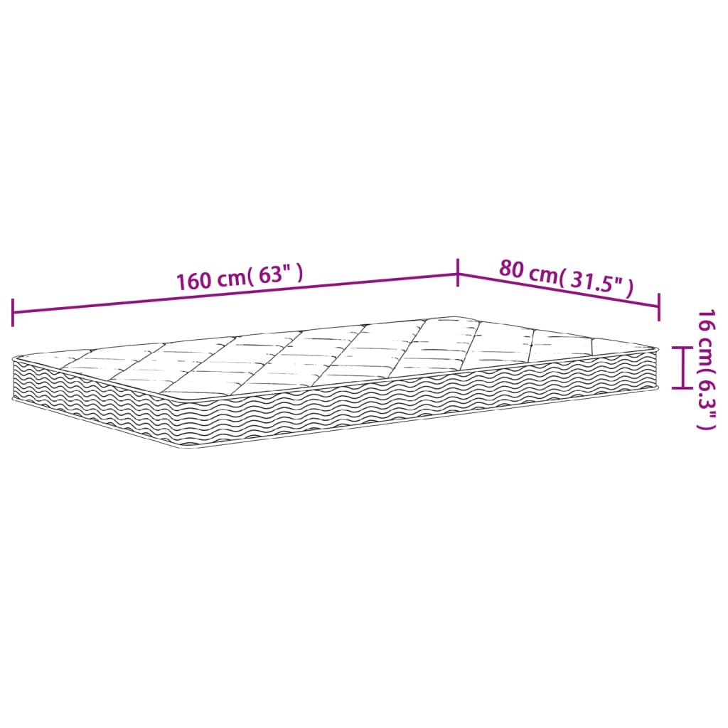 Schuimmatras voor kinderen middelzacht 80x160 cm is nu te koop bij PeponiXL, paradijselijk wonen!