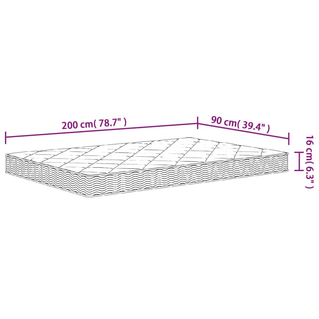 Schuimmatras middelzacht 90x200 cm is nu te koop bij PeponiXL, paradijselijk wonen!