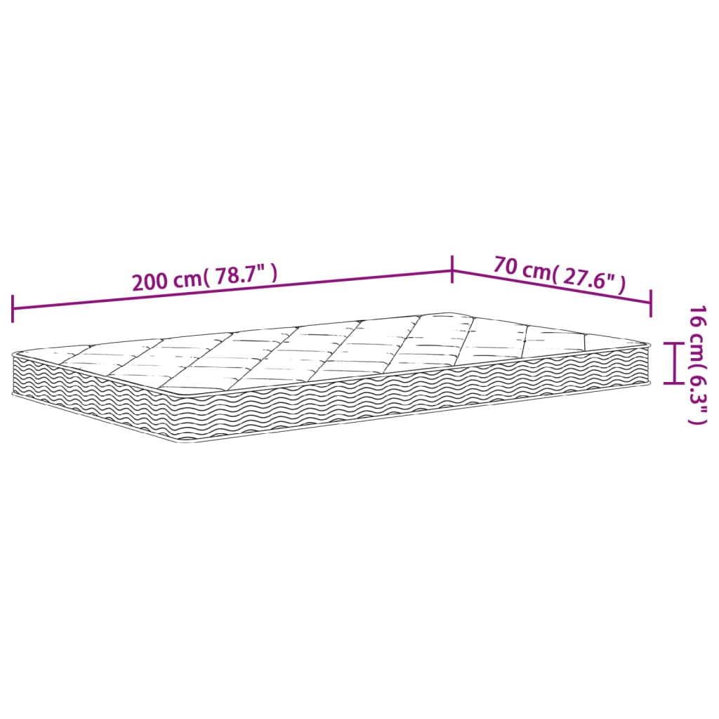 Schuimmatras middelzacht 70x200 cm is nu te koop bij PeponiXL, paradijselijk wonen!