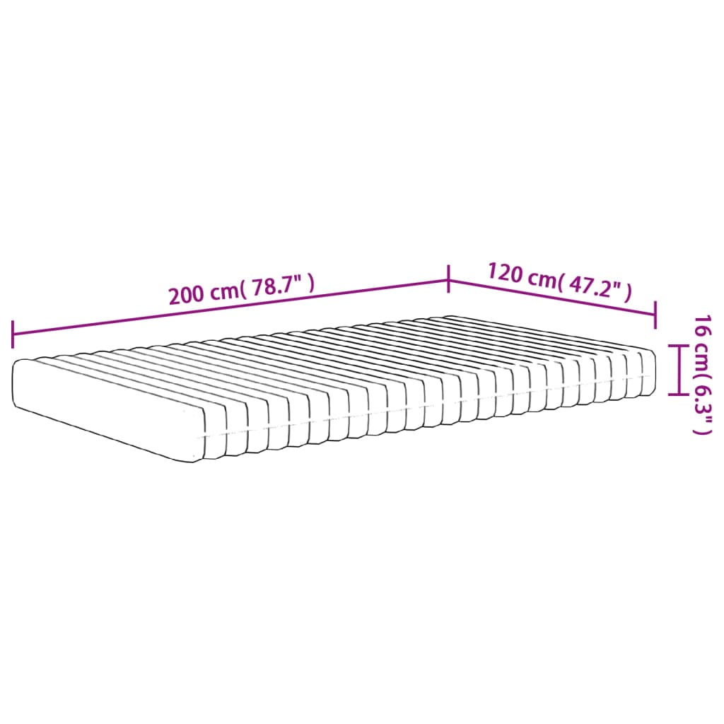 Schuimmatras middelzacht 120x200 cm is nu te koop bij PeponiXL, paradijselijk wonen!