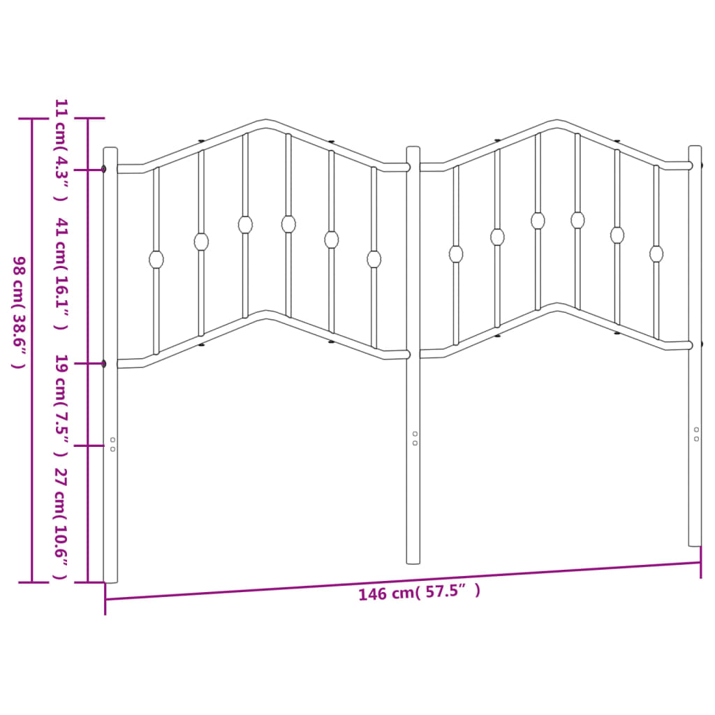 Vervangend hoofdbord 140 cm metaal wit is nu te koop bij PeponiXL, paradijselijk wonen!