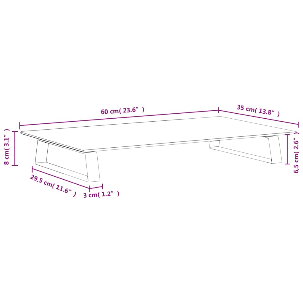 Monitorstandaard 60x35x8 cm gehard glas en metaal wit is nu te koop bij PeponiXL, paradijselijk wonen!