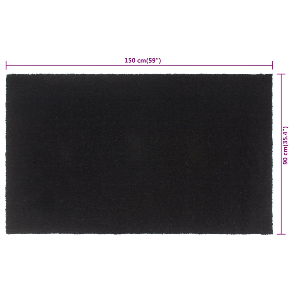 Deurmat 90x150 cm getufte kokosvezel zwart is nu te koop bij PeponiXL, paradijselijk wonen!