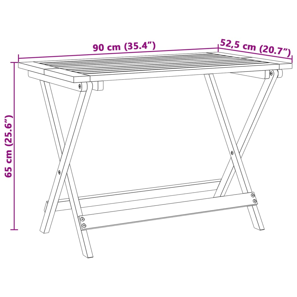 Tuintafel inklapbaar 90x52,5x65 cm massief acaciahout is nu te koop bij PeponiXL, paradijselijk wonen!