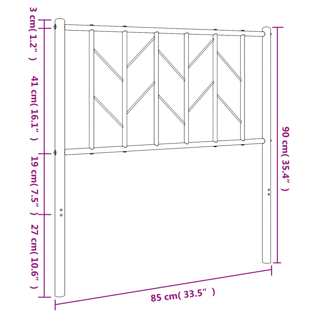 Vervangend hoofdbord 80 cm metaal wit is nu te koop bij PeponiXL, paradijselijk wonen!