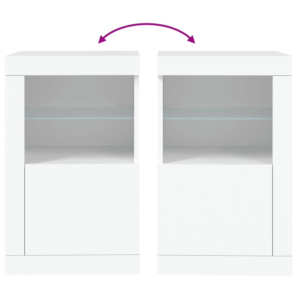 Bijzetkastjes met LED-verlichting 2 st bewerkt hout wit is nu te koop bij PeponiXL, paradijselijk wonen!