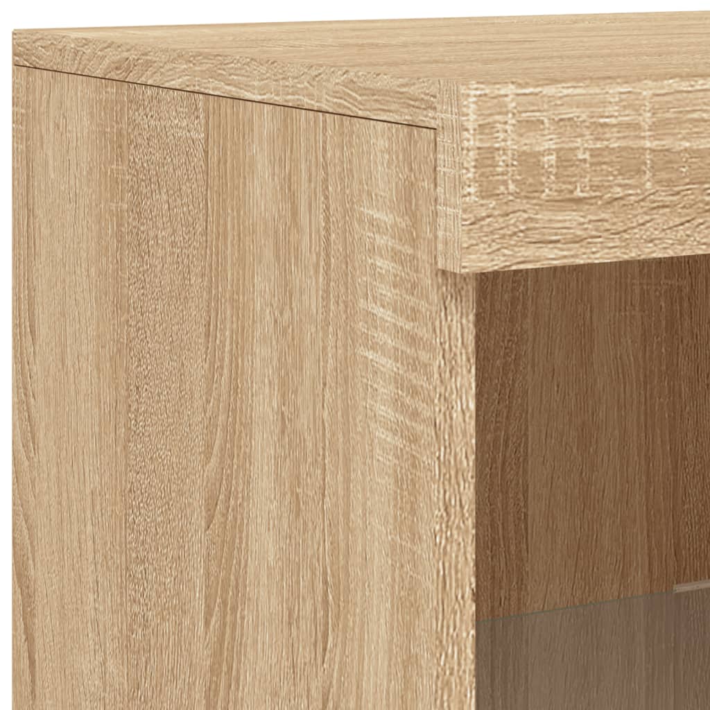 Dressoir met LED-verlichting 41x37x100 cm sonoma eikenkleurig is nu te koop bij PeponiXL, paradijselijk wonen!