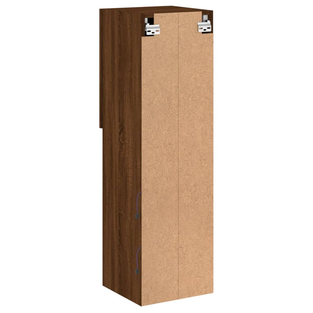 Tv-meubel met LED-verlichting 30,5x30x102 cm bruin eikenkleur is nu te koop bij PeponiXL, paradijselijk wonen!