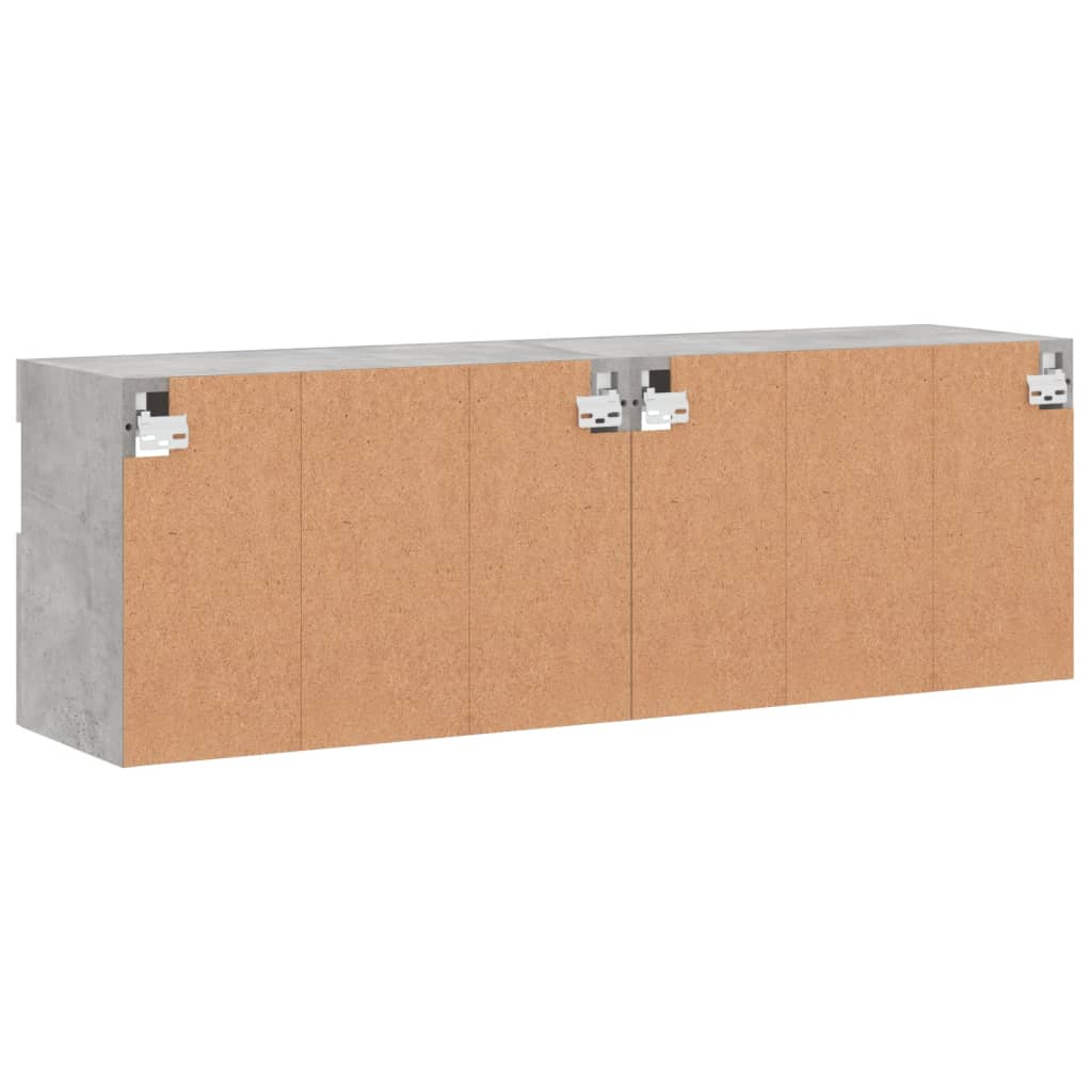 Tv-wandmeubels met LED 2 st 60x30x40 cm betongrijs is nu te koop bij PeponiXL, paradijselijk wonen!