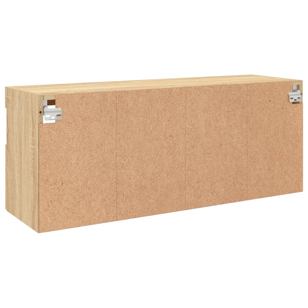 Tv-wandmeubel met LED-verlichting 100x30x40 cm sonoma eiken is nu te koop bij PeponiXL, paradijselijk wonen!