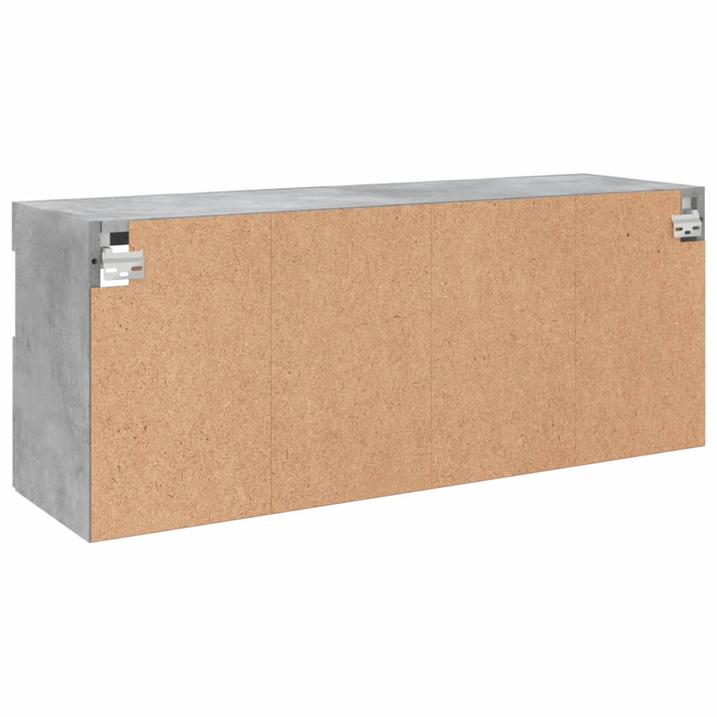 Tv-wandmeubel met LED-verlichting 100x30x40 cm betongrijs is nu te koop bij PeponiXL, paradijselijk wonen!