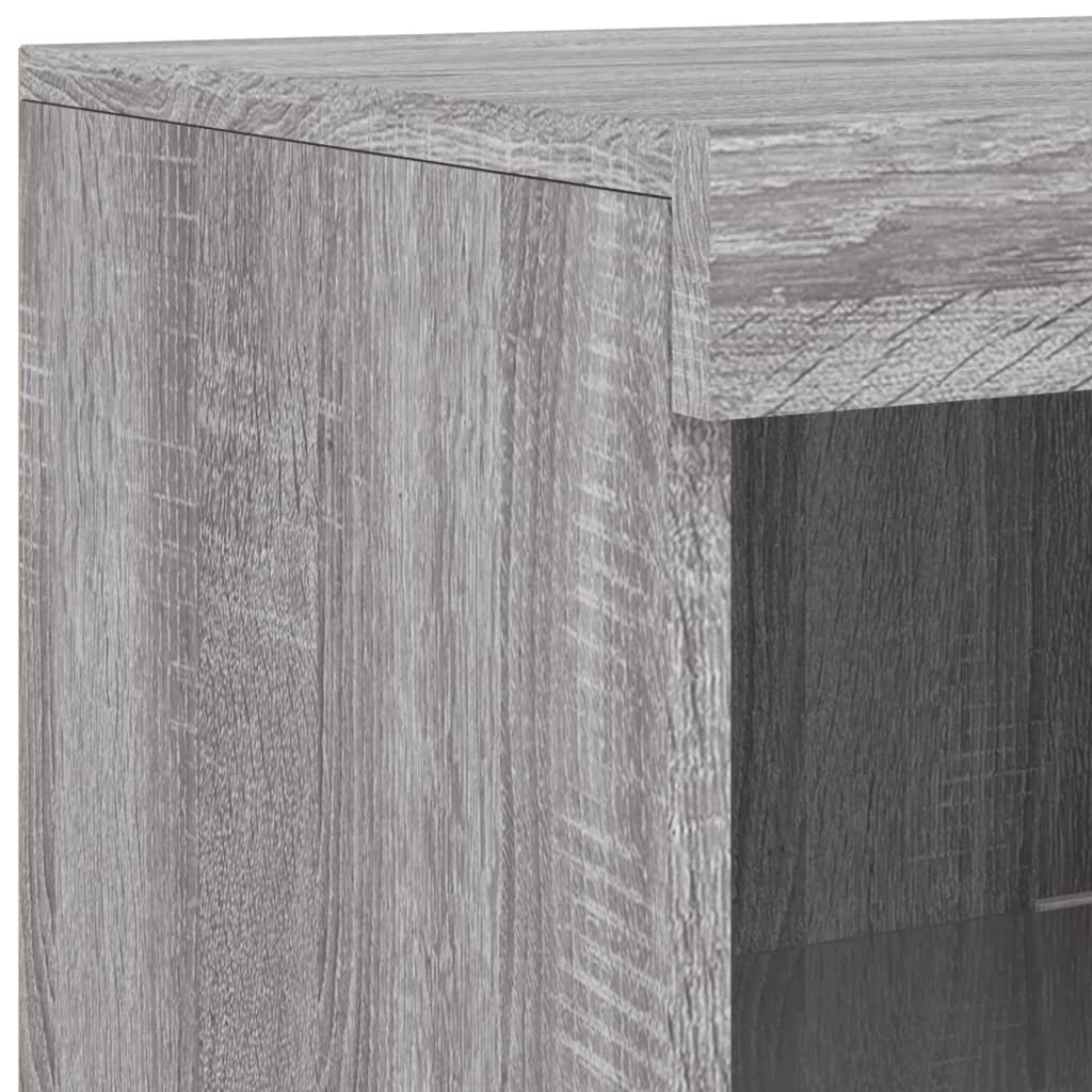 Dressoirs met LED-verlichting 3 st bewerkt hout grijs sonoma is nu te koop bij PeponiXL, paradijselijk wonen!