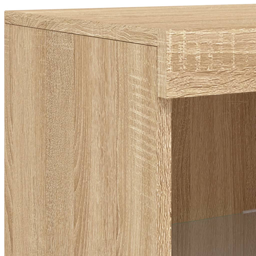 Dressoirs met LED-verlichting 3 st bewerkt hout sonoma eiken is nu te koop bij PeponiXL, paradijselijk wonen!
