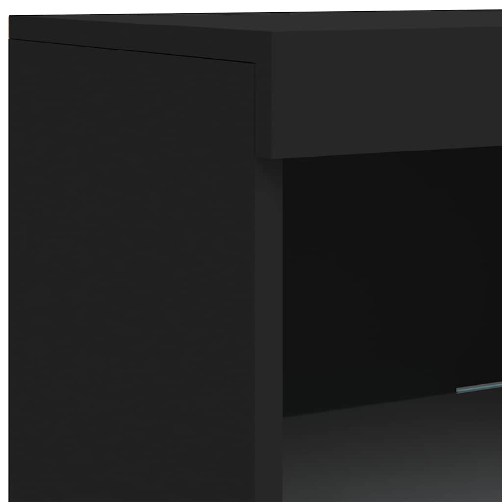 Dressoirs met LED-verlichting 3 st bewerkt hout zwart is nu te koop bij PeponiXL, paradijselijk wonen!