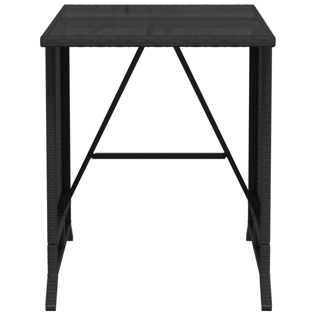 3-delige Bistroset met kussens poly rattan zwart is nu te koop bij PeponiXL, paradijselijk wonen!