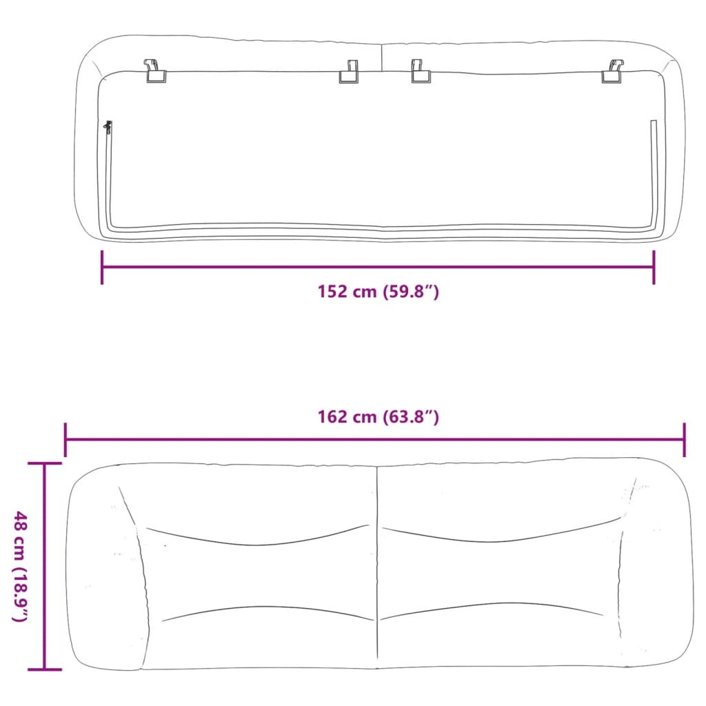 Hoofdbordkussen "Hvar" 152 cm stof lichtgrijs is nu te koop bij PeponiXL, paradijselijk wonen!