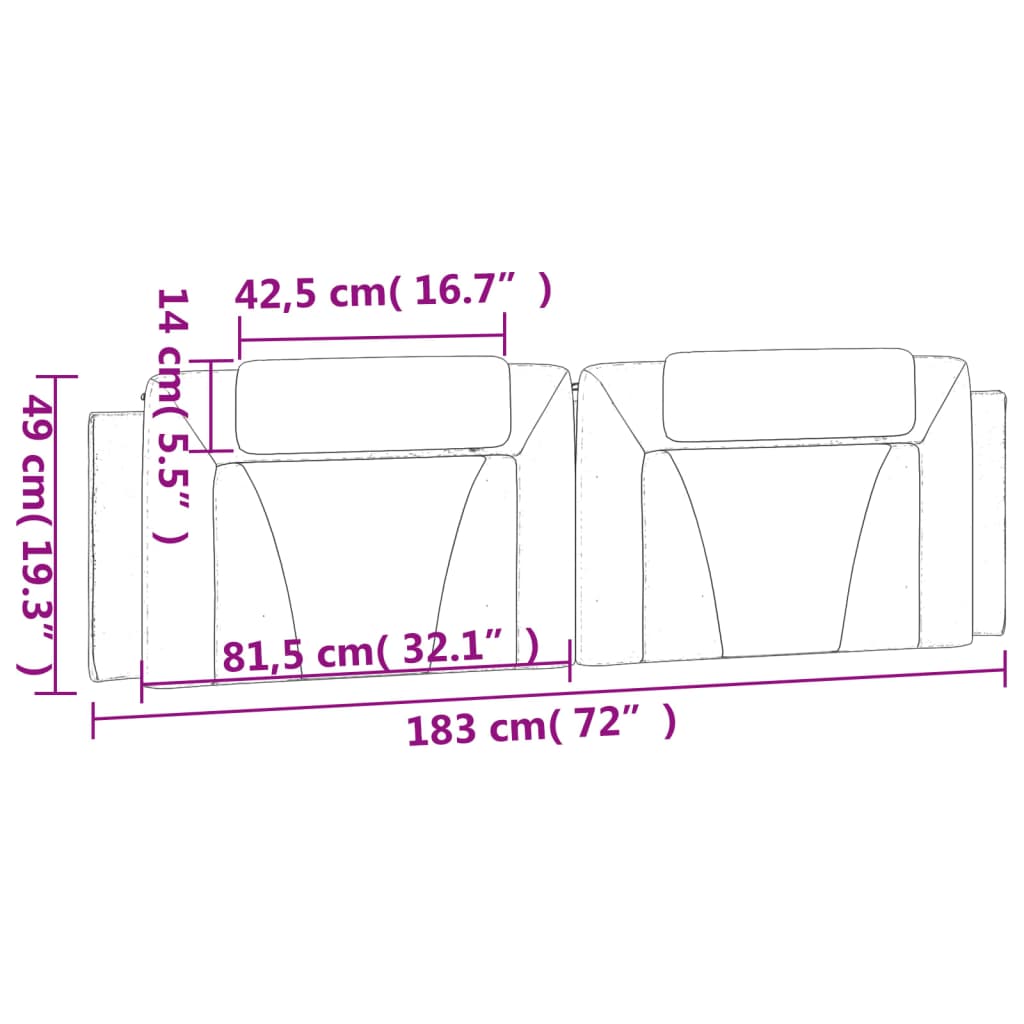 Hoofdbordkussen "Viana" 183 cm kunstleer wit is nu te koop bij PeponiXL, paradijselijk wonen!