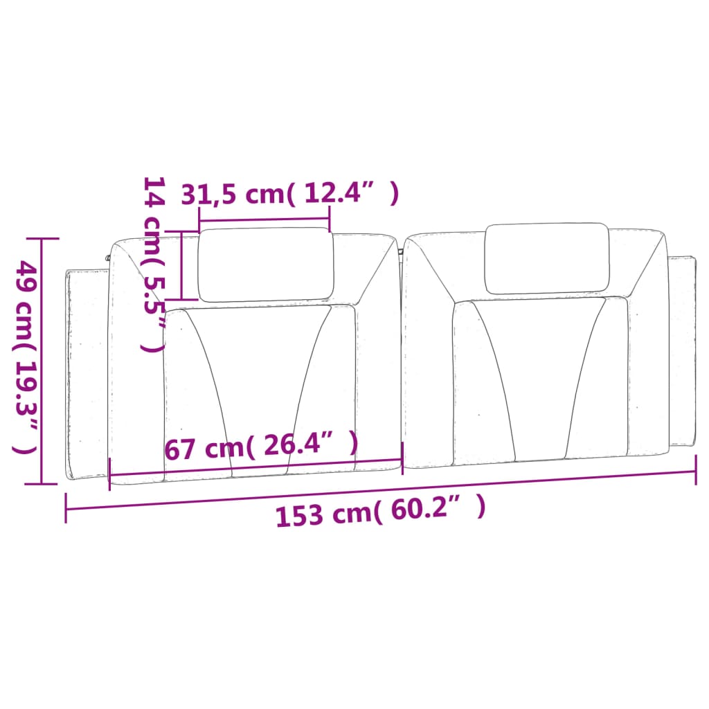 Hoofdbordkussen "Viana" 152 cm kunstleer wit is nu te koop bij PeponiXL, paradijselijk wonen!