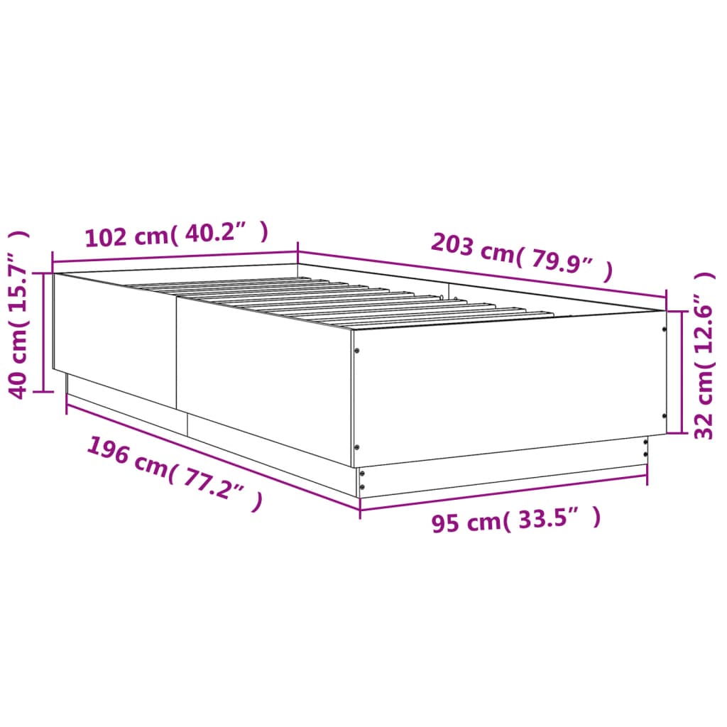Bedframe bewerkt hout wit 100x200 cm is nu te koop bij PeponiXL, paradijselijk wonen!