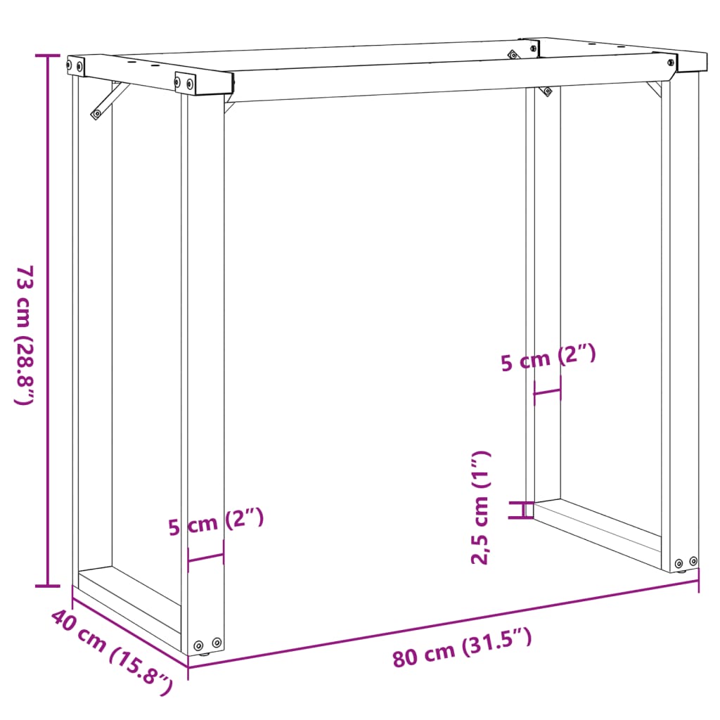Eettafelpoten O-frame 80x40x73 cm staal is nu te koop bij PeponiXL, paradijselijk wonen!