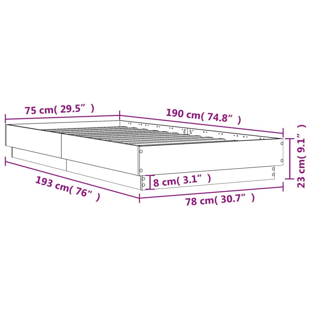 Bedframe bewerkt hout wit 75x190 cm is nu te koop bij PeponiXL, paradijselijk wonen!