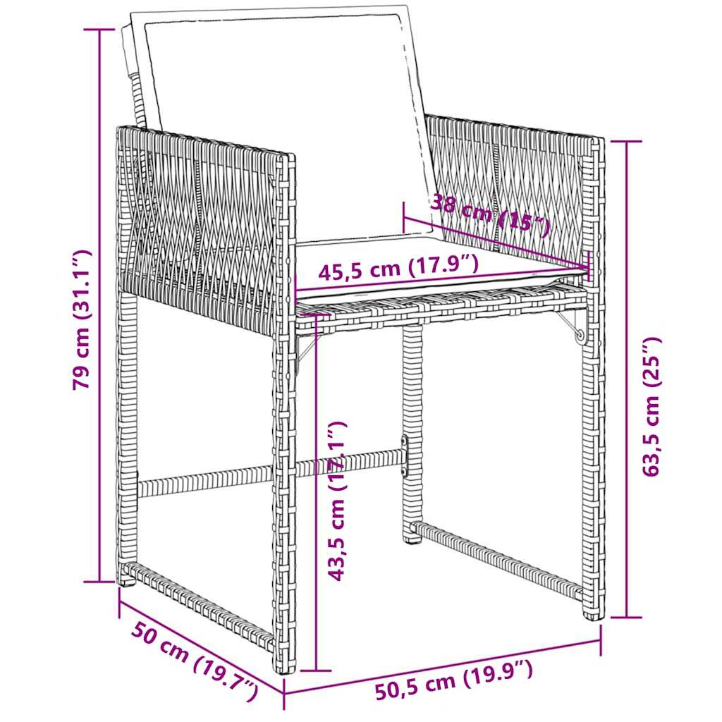 7-delige Tuinset met kussens poly rattan grijs is nu te koop bij PeponiXL, paradijselijk wonen!
